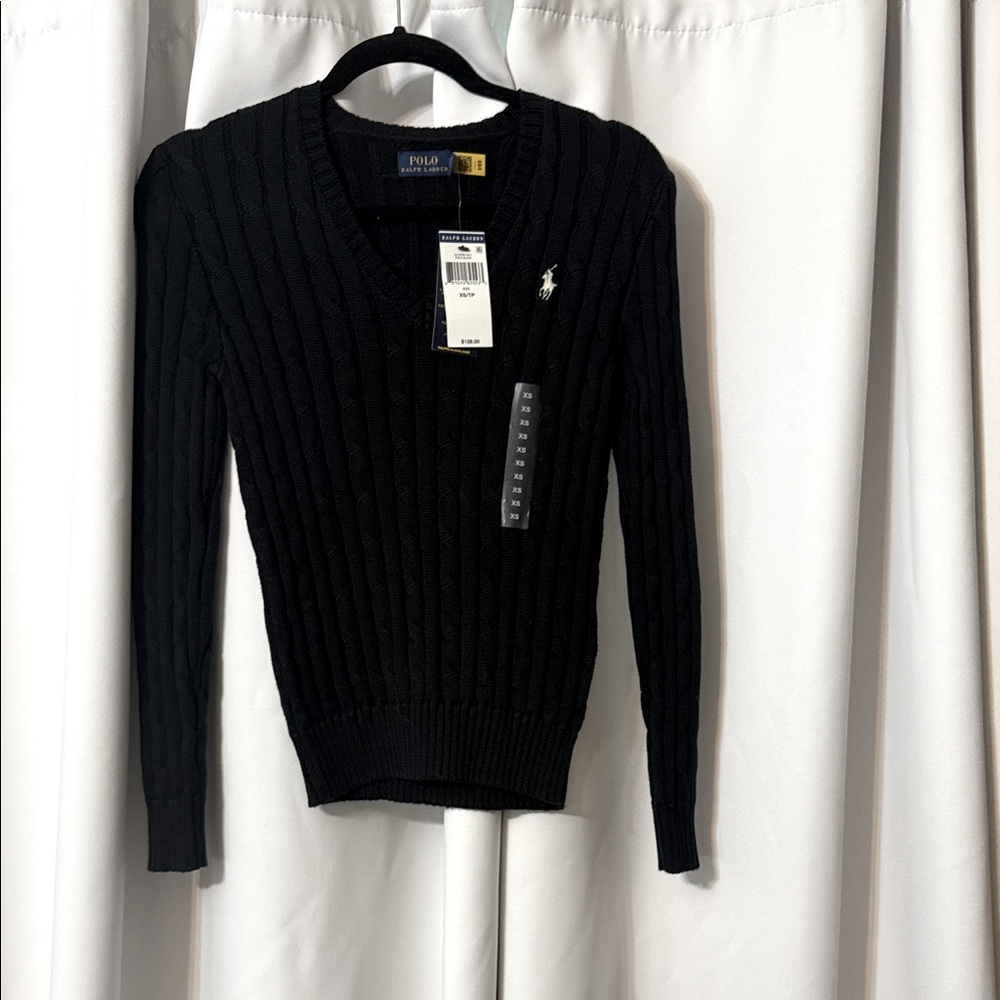 Polo by Ralph Lauren Black V-Neck Sweater